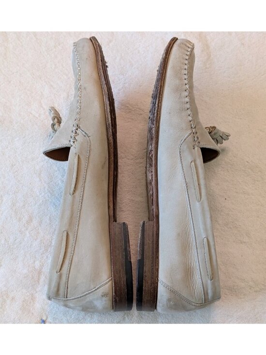 Ferragamo Vintage Men\'s Faded Taupe Moccasin Tassel Loafer Made in Italy Size 8D main image 11